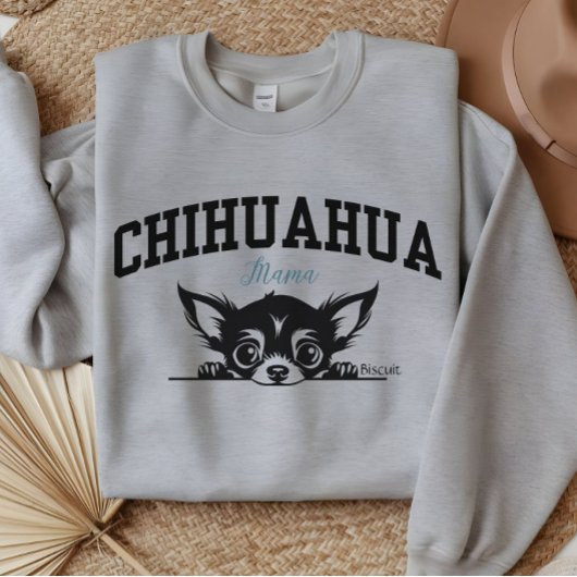 Uni Varsity Style Script Chihuahua Mama Sweatshirt