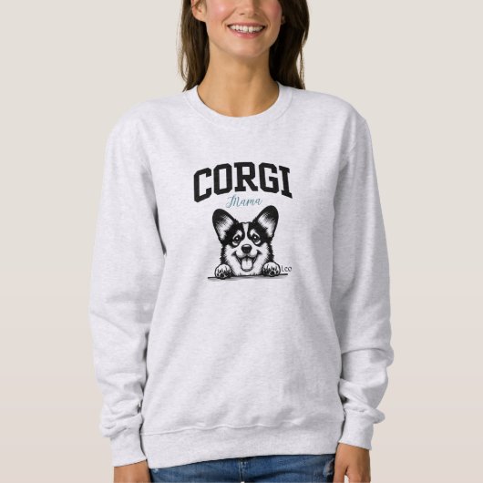 Uni Varsity Style Script Corgi Mama Sweatshirt (Vorderseite)