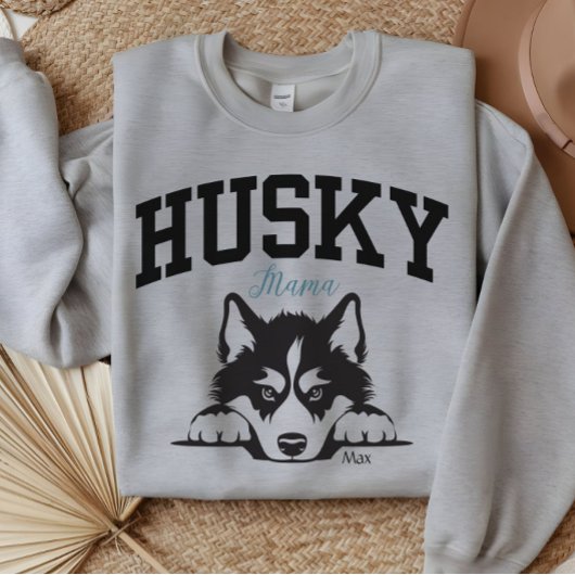 Uni Varsity Style Script Husky Mama Sweatshirt