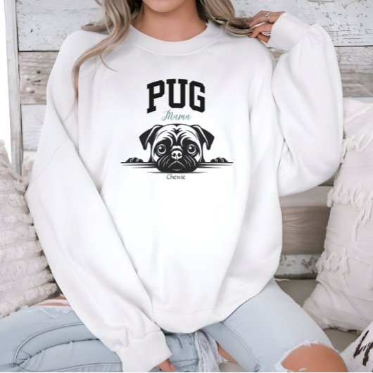 Uni Varsity Style Script Mops Mama Dog Lover Sweatshirt