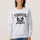 Uni Varsity Style Script Yorkie Mama Sweatshirt (Vorderseite)