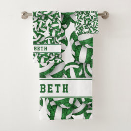 Uni Volleyballspielermädchen nennen Grün Badhandtuch Set