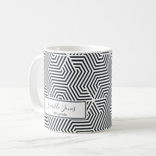 Uni von geometrischen Drehbüchern Kaffeetasse (Vorderseite Links)