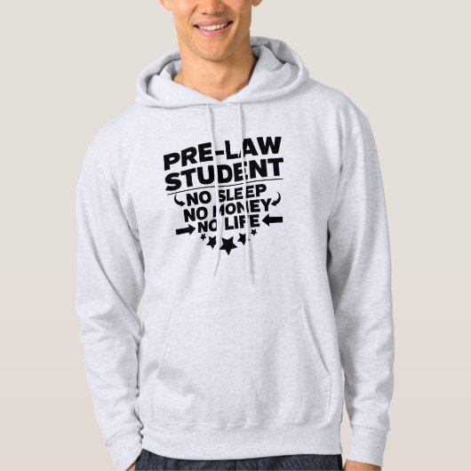 Uni vor dem Gesetz Student kein Leben oder Geld Hoodie (Vorderseite)