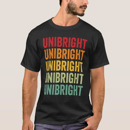 Unibright Crypto Rainbow Text Design T-Shirt (Vorderseite)