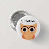 UnibrOwl Unibrow Owl | Funny Niedlich Eyebrows Owl Button (Vorne & Hinten)
