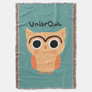 UnibrOwl Unibrow Owl Funny Niedlich Eyebrows Owl Decke