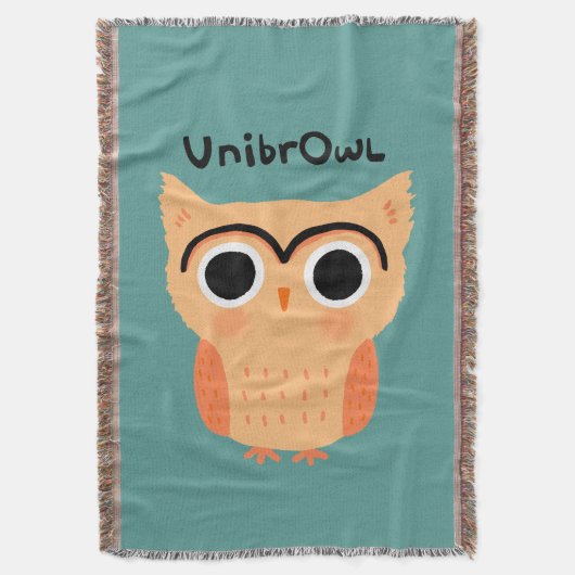 UnibrOwl Unibrow Owl | Funny Niedlich Eyebrows Owl Decke (Vorderseite Vertikal)