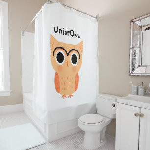 UnibrOwl Unibrow Owl Funny Niedlich Eyebrows Owl Duschvorhang