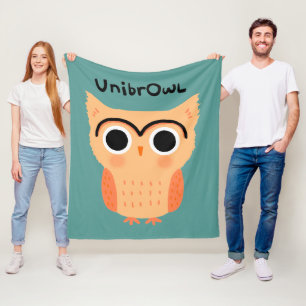 UnibrOwl Unibrow Owl   Funny Niedlich Eyebrows Owl Fleecedecke