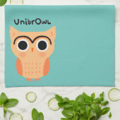 UnibrOwl Unibrow Owl | Funny Niedlich Eyebrows Owl Geschirrtuch (Gefaltet)
