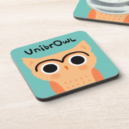 UnibrOwl Unibrow Owl | Funny Niedlich Eyebrows Owl Getränkeuntersetzer (Linke Seite)