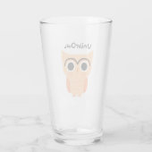 UnibrOwl Unibrow Owl | Funny Niedlich Eyebrows Owl Glas (Rückseite)