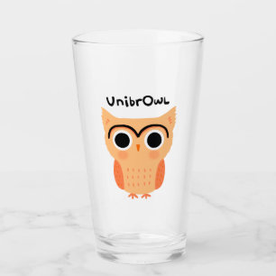 UnibrOwl Unibrow Owl Funny Niedlich Eyebrows Owl Glas