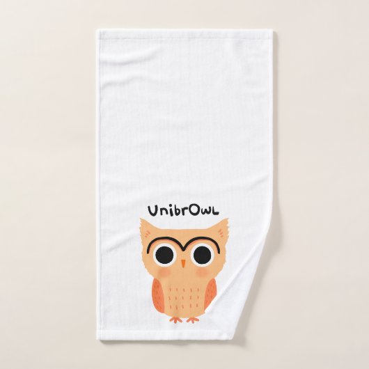 UnibrOwl Unibrow Owl | Funny Niedlich Eyebrows Owl Handtuch (Handtuch)