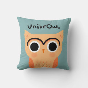 UnibrOwl Unibrow Owl Funny Niedlich Eyebrows Owl Kissen