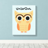 UnibrOwl Unibrow Owl | Funny Niedlich Eyebrows Owl Leinwanddruck (Insitu (Holzboden))