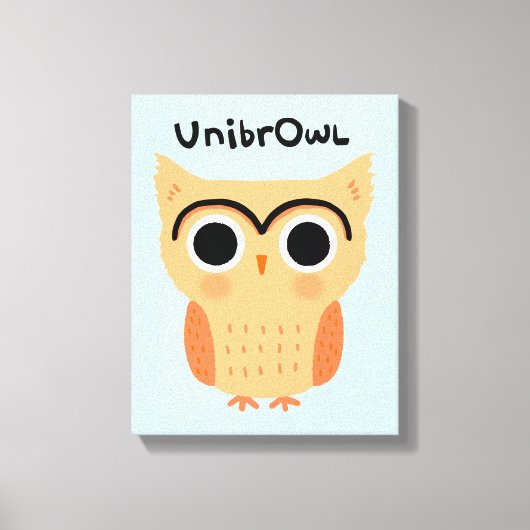 UnibrOwl Unibrow Owl | Funny Niedlich Eyebrows Owl Leinwanddruck (Vorderseite)