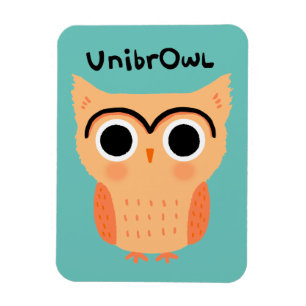 UnibrOwl Unibrow Owl   Funny Niedlich Eyebrows Owl Magnet