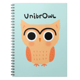 UnibrOwl Unibrow Owl   Funny Niedlich Eyebrows Owl Notizblock