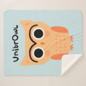 UnibrOwl Unibrow Owl | Funny Niedlich Eyebrows Owl Sherpadecke (Vorderseite (Horizontal))