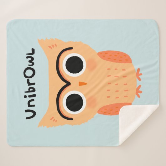UnibrOwl Unibrow Owl | Funny Niedlich Eyebrows Owl Sherpadecke (Vorderseite (Horizontal))