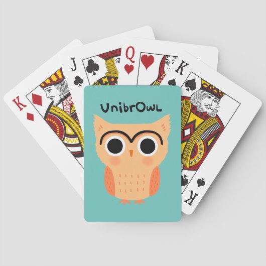 UnibrOwl Unibrow Owl | Funny Niedlich Eyebrows Owl Spielkarten (Rückseite)