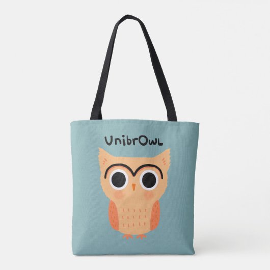 UnibrOwl Unibrow Owl | Funny Niedlich Owl Tasche (Rückseite)