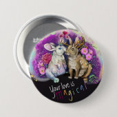 Unibunny Kisses Jackalope Magische Liebe Button (Vorne & Hinten)