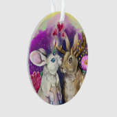 Unibunny Kisses Jackalope Magische Liebe Ornament (Vorderseite)