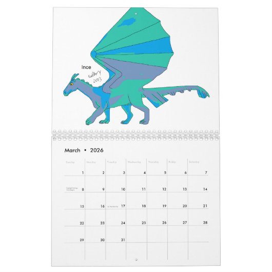 Unicaragon Mammal Dragons Kalender (Mär 2026)