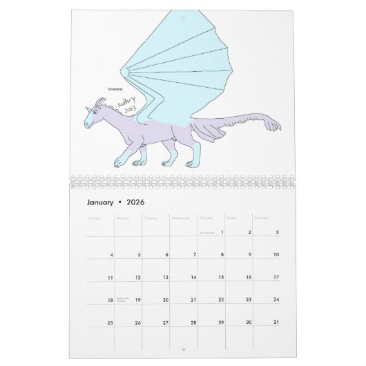 Unicaragon Mammal Dragons Kalender (Jan 2026)
