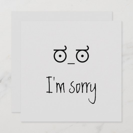 Unicode im sorry card. Danke Karte (Vorne/Hinten)