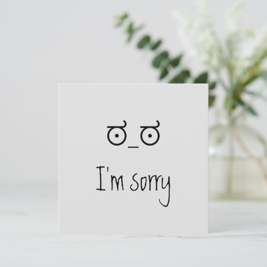Unicode im sorry card. Danke Karte (Stehend Vorderseite)