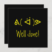 Unicode-Karte "gut gemacht". Dankeskarte (Vorne/Hinten)