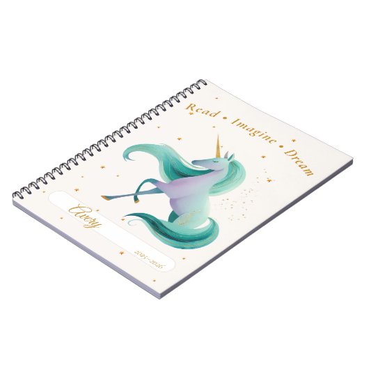 Unicorading Journal - Personalisiert Name & Jahr Notizblock (Linke Seite)