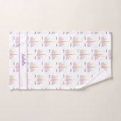 Unicorage Niedliches Muster Personalisierte Kinder Badhandtuch Set (Handtuch)