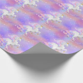 Unicorin Princess Candy Floss Glitzern Personalisi Geschenkpapier (Ecke)