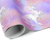 Unicorin Princess Candy Floss Glitzern Personalisi Geschenkpapier (Rolleneckpunkt)