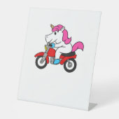 Unicoring Motorrad T - Shirt Funny Magical Un Sockelschild (Vorderseite)