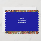 UNICORMEDIEVAL FANTASY BLUME, RED BLUE FLORAL EINLADUNG (Rückseite)