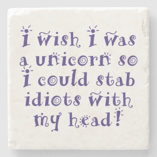 Unicorms_idiots Steinuntersetzer (Vorderseite)