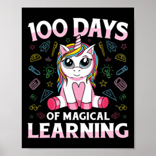 Unicorn 100. Tag der Schule Lehrer 100 Tage Mädche Poster