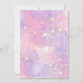 Unicorn 10th Birthday Girl Lila Pink Rainbow Einladung (Rückseite)