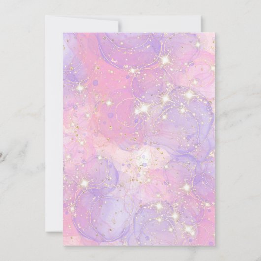 Unicorn 10th Birthday Girl Lila Pink Rainbow Einladung (Rückseite)