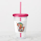 UNICORN 16oz, Fuchsia Pink Acryltrinkbecher (Vorderseite)