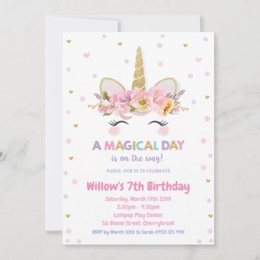 Unicorn-1. Einladung (Vorderseite)