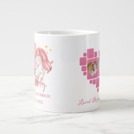 Unicorn 1st Birthday Pink Little Girl  Jumbo-Tasse