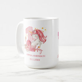Unicorn 1st Birthday Pink Little Girl  Kaffeetasse