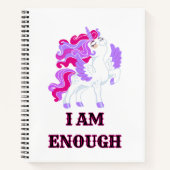 Unicorn 2 I AM Enough Journal Notizbuch (Vorderseite)